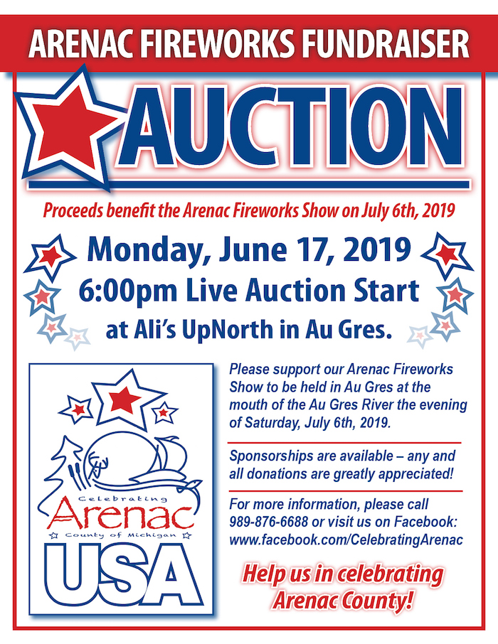 2019 Arenac Fireworks Auction City of Au Gres Riverfront Campground